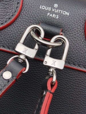 Louis Vuitton Replica Lockme Backpack Mini M54573 BLACK WITH RED PIPING