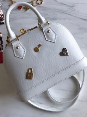 Louis Vuitton Replica Love Lock Epi Leather Alma BB Bag M52885 Blanc 2019