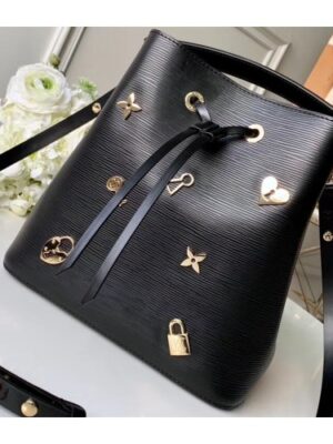 Louis Vuitton Replica Love Lock Epi Leather NeoNoe Bucket Bag M53237 Black