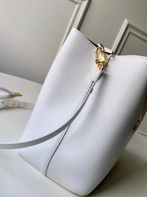 Louis Vuitton Replica Love Lock Epi Leather NeoNoe Bucket Bag M53238 White