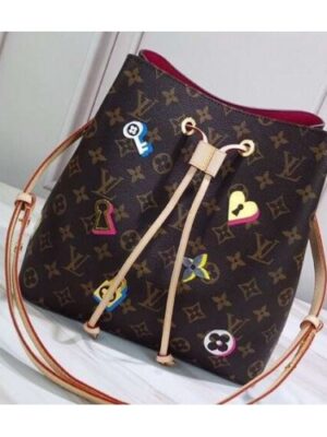 Louis Vuitton Replica Love Lock Monogram Canvas NéoNoé Bucket Bag M44369 2019