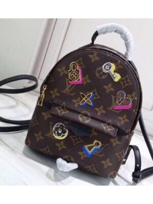 Louis Vuitton Replica Love Lock Monogram Canvas Palm Springs Mini Backpack Bag M44367 2019