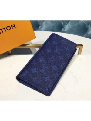 Louis Vuitton Replica M30297 LV Replica Brazza Wallet Monogram Canvas and Taiga Leather Blue