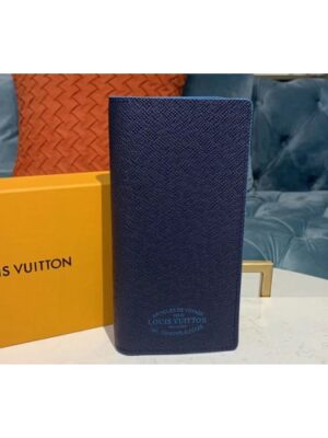 Louis Vuitton Replica M30387 LV Replica Brazza Wallet Navy Blue Taiga leather