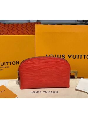 Louis Vuitton Replica M41114 LV Replica Cosmetic Pouch PM Bags Red Epi Leather