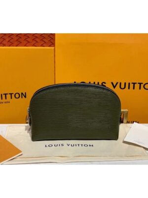 Louis Vuitton Replica M41348 LV Replica Cosmetic Pouch PM Bags Green Epi Leather