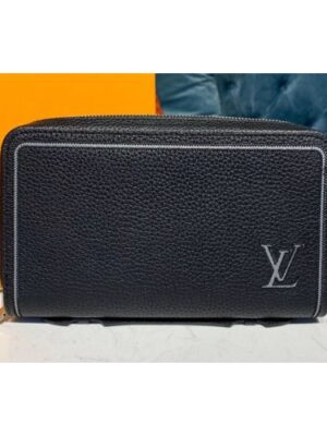 Louis Vuitton Replica M41503 LV Replica Clutch Zippy Wallet Black Taurillon leather