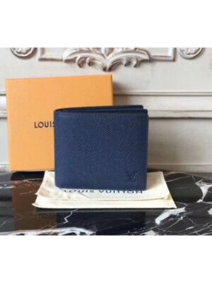 Louis Vuitton Replica M42101 LV Replica Amerigo Wallet taiga Leather Blue