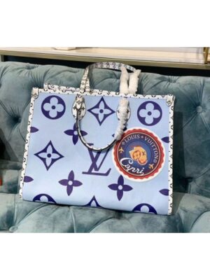 Louis Vuitton Replica M44570 LV Replica Onthego tote bags Blue and Light Blue Monogram Canvas