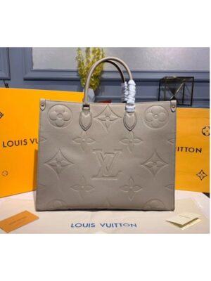 Louis Vuitton Replica M44570 LV Replica Onthego tote bags Gray Taurillon leather