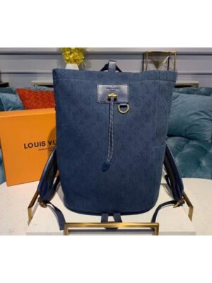 Louis Vuitton Replica M44617 LV Replica Chalk Backpack Navy Blue Monogram Denim