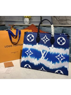 Louis Vuitton Replica M45120 LV Replica Escale Onthego GM tote bag in Blue Monogram canvas