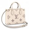 Louis Vuitton Replica M45654 LV Replica OnTheGo PM tote Bag in Cream/Bois de Rose Pink Monogram Empreinte leather