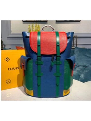 Louis Vuitton Replica M50159 LV Replica Christopher PM backpack Bags Red/Blue/Green Epi Leather