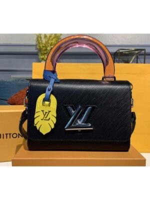 Louis Vuitton Replica M50282 LV Replica TWIST MM Bags Black Epi Leather