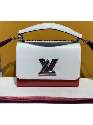 Louis Vuitton Replica M50282 LV Replica Twist MM handbags White and Red Epi Leather