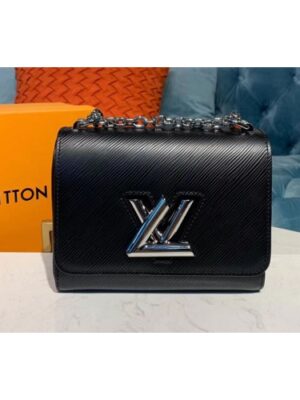 Louis Vuitton Replica M50332 LV Replica Twist PM chain bags Black Epi leather