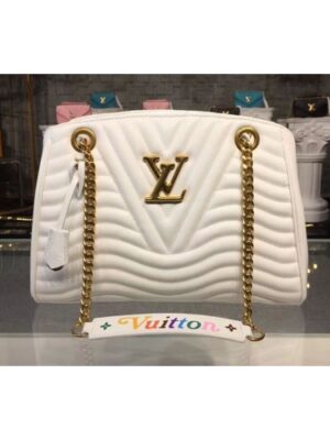 Louis Vuitton Replica M51978 LV Replica New Wave Chain Tote Bags White