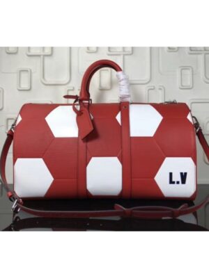 Louis Vuitton Replica M52187 LV Replica Epi Leather Keepall Bandouliere 50 Travel Bags Red