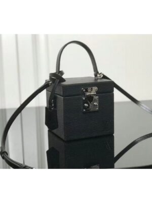 Louis Vuitton Replica M52466 LV Replica Bleecker Box Epi Leather Bags Black