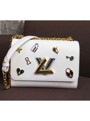 Louis Vuitton Replica M52890 Twist MM MM Bags Epi Leather White