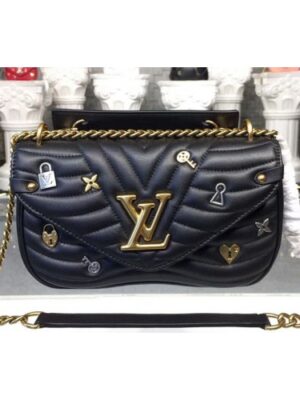 Louis Vuitton Replica M52913 New Wave Chain Bag PM New Wave Leather Black