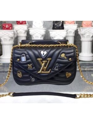 Louis Vuitton Replica M53213 New Wave Chain Bag PM New Wave Leather Black