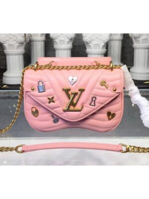 Louis Vuitton Replica M53213 New Wave Chain Bag PM New Wave Leather Pink