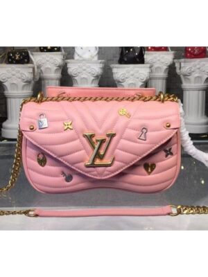 Louis Vuitton Replica M53214 New Wave Chain Bag New Wave Leather Rose