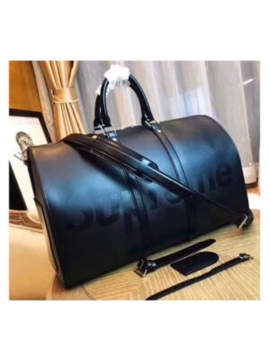 Louis Vuitton Replica M53419 x Supreme Keepall 45 Bandouliere Bags Black