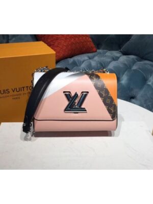 Louis Vuitton Replica M53800 LV Replica Twist MM Epi Leather Pink / White/ Navy Blue