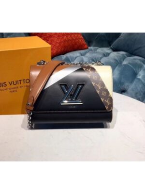 Louis Vuitton Replica M53801 LV Replica Twist MM Epi Leather Black/Tan