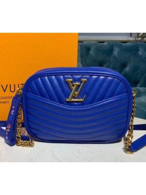 Louis Vuitton Replica M53901 LV Replica New Wave Camera Bags Blue Smooth calf leather