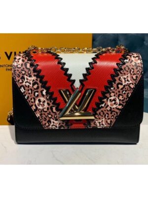 Louis Vuitton Replica M53926 LV Replica Twist mm Bags Black / Coquelicot Red Epi Leather