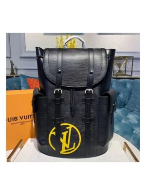 Louis Vuitton Replica M55138 LV Replica Christopher Backpack Black Epi Leather