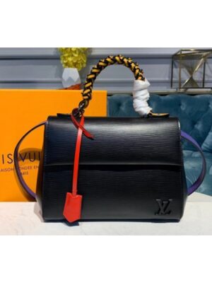 Louis Vuitton Replica M55215 LV Replica Cluny BB handbags Black Epi Leather