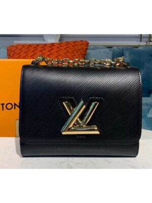 Louis Vuitton Replica M55224 LV Replica Twist PM chain bags Black Epi leather