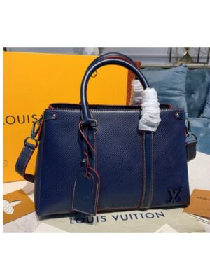 Louis Vuitton Replica M55613 LV Replica Soufflot BB Bags in Blue Epi Leather