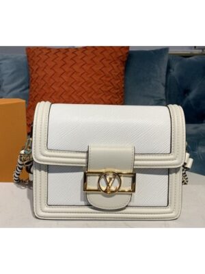 Louis Vuitton Replica M55963 LV Replica Mini Dauphine Handbags in White Epi leather