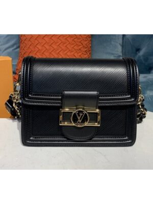 Louis Vuitton Replica M55964 LV Replica Mini Dauphine Handbags in Black Epi leather