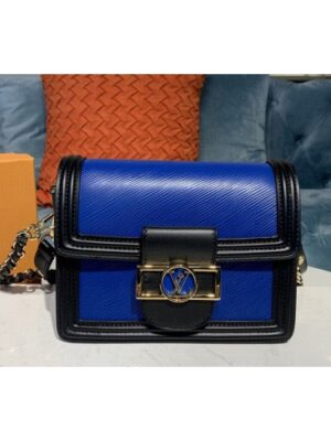 Louis Vuitton Replica M55964 LV Replica Mini Dauphine Handbags in Blue Epi leather