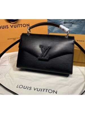 Louis Vuitton Replica M55977 LV Replica Pochette Grenelle handbag Black Epi Leather