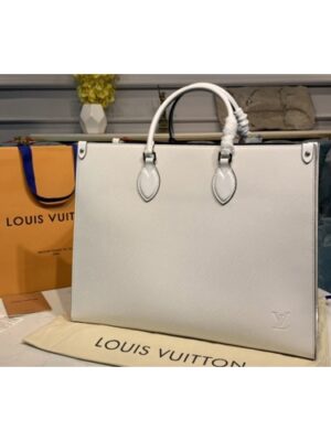 Louis Vuitton Replica M56081 LV Replica Onthego GM tote bag in White Epi Leather