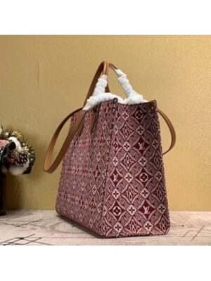 Louis Vuitton Replica M57185 LV Replica Since 1854 Onthego GM tote bag in Bordeaux Red Jacquard Since 1854 textile