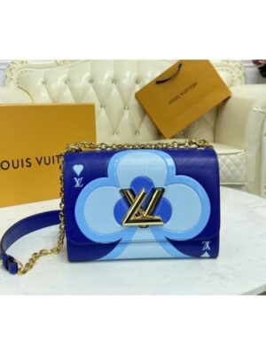 Louis Vuitton Replica M57460 LV Replica Game On Twist PM chain handbag in Blue Transformed epi leather