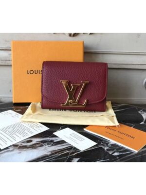 Louis Vuitton Replica M58196 Taurillon Leather Capucines Wallet Burgundy