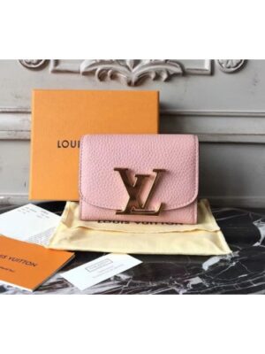 Louis Vuitton Replica M58196 Taurillon Leather Capucines Wallet Pink