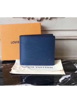 Louis Vuitton Replica M60053 Epi Leather Amerigo Wallet Blue