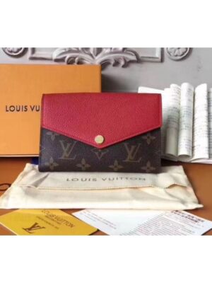 Louis Vuitton Replica M60140 LV Replica Pallas Compact Wallet Monogram Canvas Red