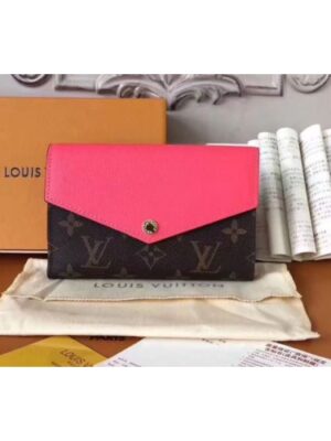 Louis Vuitton Replica M60140 LV Replica Pallas Compact Wallet Monogram Canvas Rosy